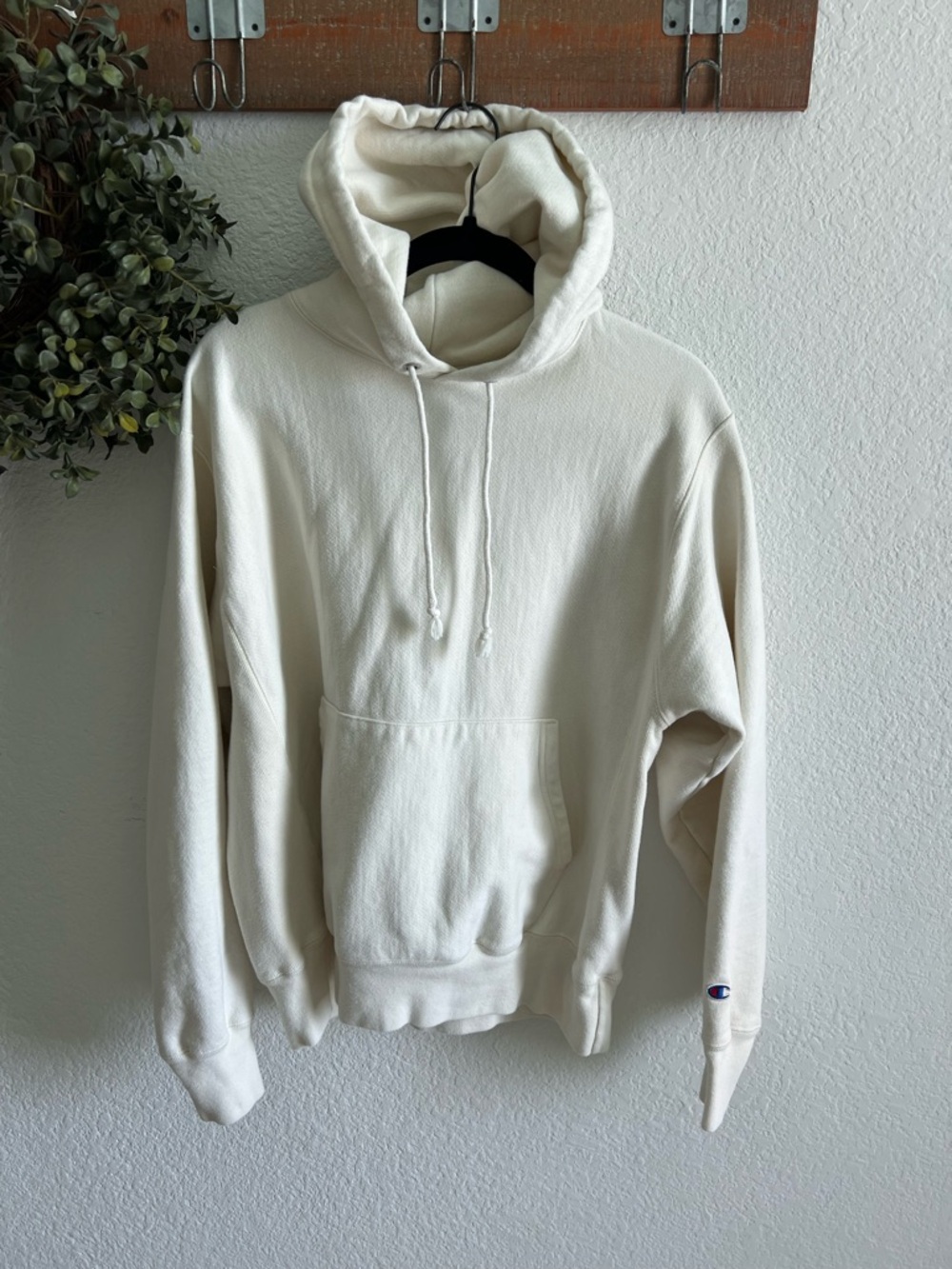 Champion Men's Pullover Hoodie in Cream